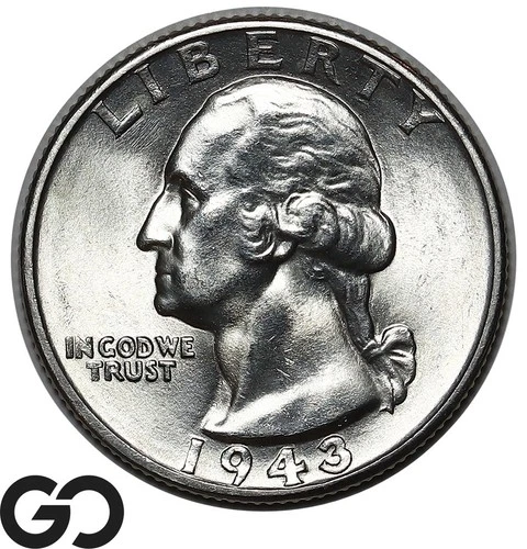 1943 Washington Quarter, Blast White Superb Gem BU++