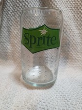 Vintage Sprite Can-Shaped Drinking Glass Tumbler Green Logo Bubble Texture Promo
