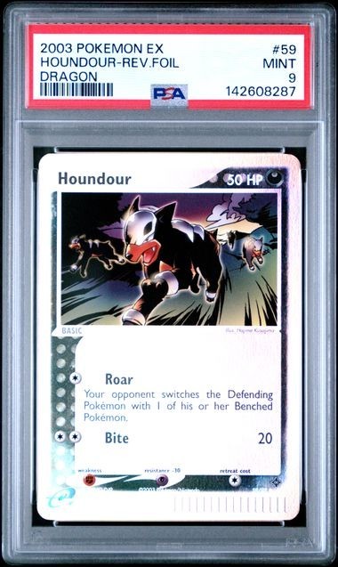 PSA 9 MINT Houndour 59/97 Reverse Holo Pokemon 2003 EX Dragon Pop 44