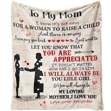 Love Letter Throw Blanket For Mom From Daughter Flannel Fleece 60x50 Inch