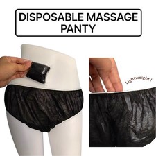 Black Disposable Massage Panty Travel Non Woven Bikini Spa Briefs Underwear Pack