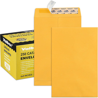 Valbox 6X9 Self Seal Catalog Security Envelopes 250 Count Small Brown Kraft Enve