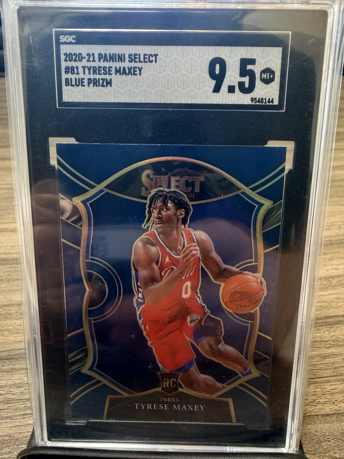 2020-21 Panini Select Tyrese Maxey #81 Blue Prizm Rookie SGC 9.5 76ers Concourse