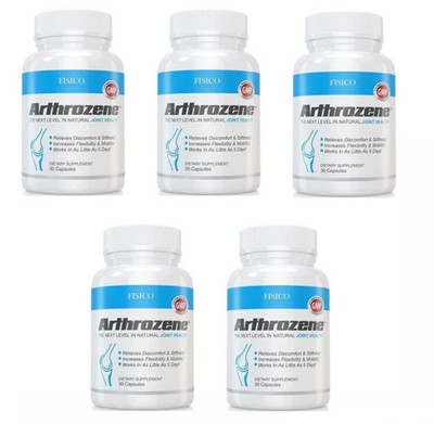 5 Pack Fisico Arthrozene Natural Joint Health Supplement 30 Capsules - Exp 2028