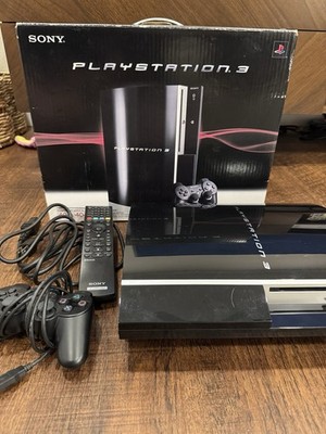 Sony PlayStation 3 40GB Home Console - Box Controller Remote All Working - Black