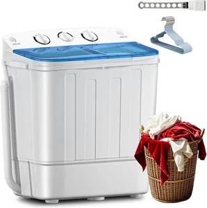 Tuyau jumeau portable 18Lbs laveuse avec rack de séchage, 11Lbs Lave-linge Mini Comp