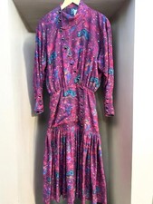 Vintage 80  s Abstract Maxi Dress By Emanuel Ungaro Paris Sz 6 RARE