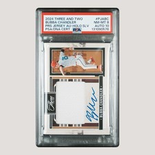 Bubba Chandler Rookie Patch Auto 2024 Panini Three and Two RPA SSP/49 PSA 8 & 10