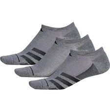 3 Pair Adidas Superlite No Show Socks - Men's Shoe Size 6-12, Gray, L9