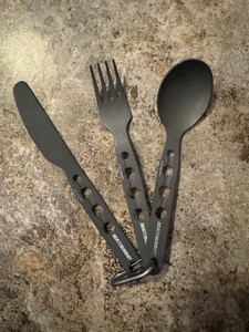 3-Piece Fork Knife Spoon Portable Set Kitchen Tool Cutlery Home Outdoor Camping