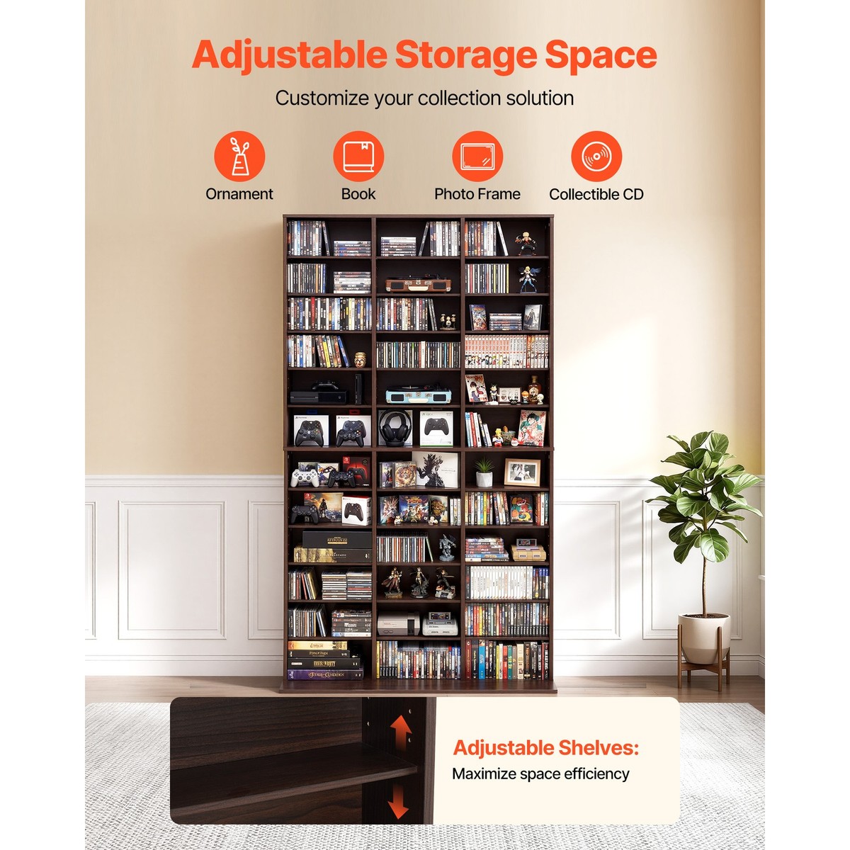 Uimoso 12-Tier Media Storage Cabinet with 36 DVD Organizer