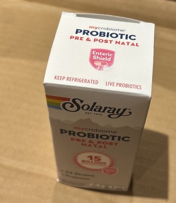 Solaray Mycrobiome Prenatal Probiotic 30 VegCaps 15 billion 24 strains EXP 02/26