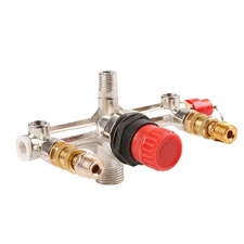 Air Compressor Pressure Valve Switch Manifold Control Gauges Tool Aluminum