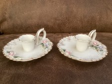 Lefton KW9958B Porcelain Chamberstic Handled Candle Holders Circa 1950's