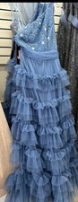 formal dress tulle bottom. design on top, small , formal long