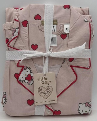 Pottery Barn Teen Hello Kitty Hearts Loose Fit Pajamas ~ XL ~ Pink