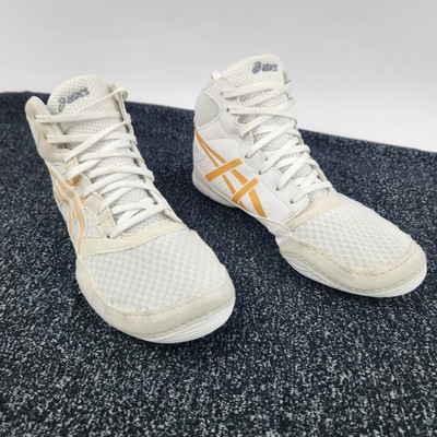 ASICS SNAPDOWN 4 (GS) 'WHITE PURE GOLD' WRESTLING SHOES SZ 4.5