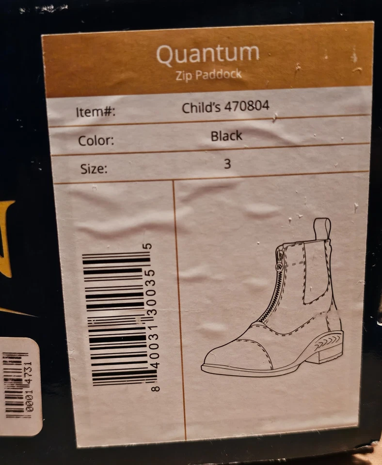 Botas Ovation Kids Quantum Zip Paddock - Negras, Duraderas y Cómodas Foto 3 de 4