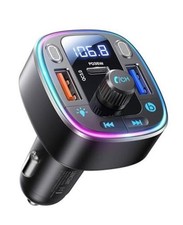 Bluetooth 5.4 Car Adapter FM Transmitter 54W Fast Charging, Dual Mics, HiFi
