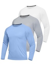 Fuxert 3 Pack Mens Upf 50 Sun Protection Shirts Long Sleeve Uv Running Fishing
