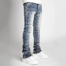 Jeans Uomo Lusso Diamante Strass Pantaloni Moda Alta Qualità 2 Colori Nuovi