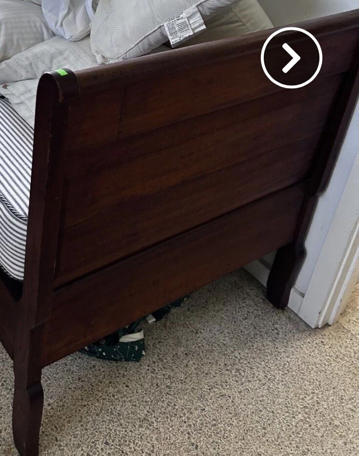 Pair Antique Cherry Twin Beds-Foxhall Keene Loafers Lodge-Eleanor Custis Wright - Image 2 of 4