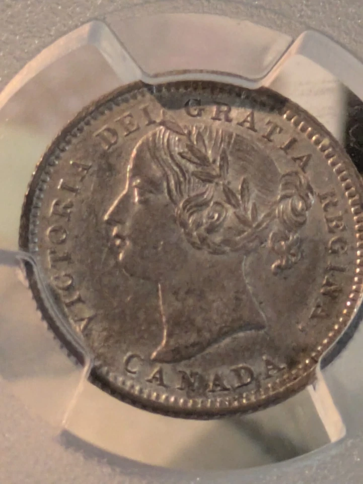 1896 Canada 10 Cents Obverse 5  AU Details Cleaned PCGS Graded - Image 3 of 4