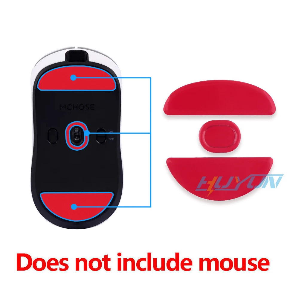 2 Sets Rounded Curved Edges Mouse Feet Skates for Mchose A5/Pro/Max Gaming Mouse - Image 2 of 4