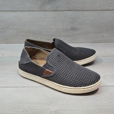 Olukai Women Pehuea Gray Slip-On Mesh Casual Shoes Sz 7