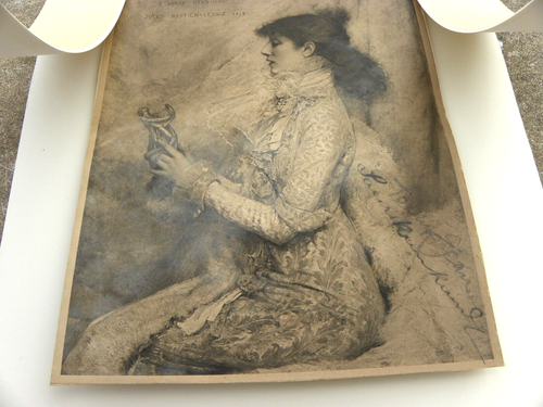 Sarah Bernhardt 1844-1923 autografata 1879 vecchia stampa Jules Bastien-Lepage di lei - Foto 14 di 14