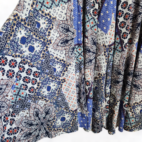 Cupio Boho Maxi Rock Gr. XL Blumen Patchwork Print angenehm bescheiden Cottagecore - Bild 2 von 13
