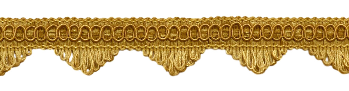 Scallop Loop Fringe Trim Gimp Braid, Color# C4 - Dark Gold [Sold By The Yard]