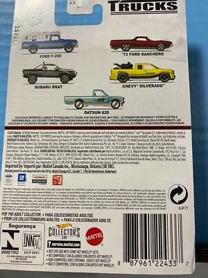 1/64 HOT WHEELS REAL RIDERS CAR CULTURE TRUCKS DATSUN 620 5/5 BLUE