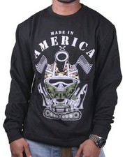 Entree Lifestyle Made in America Army Tank Long Sleeve Crew Neck Sweatshirt NWT