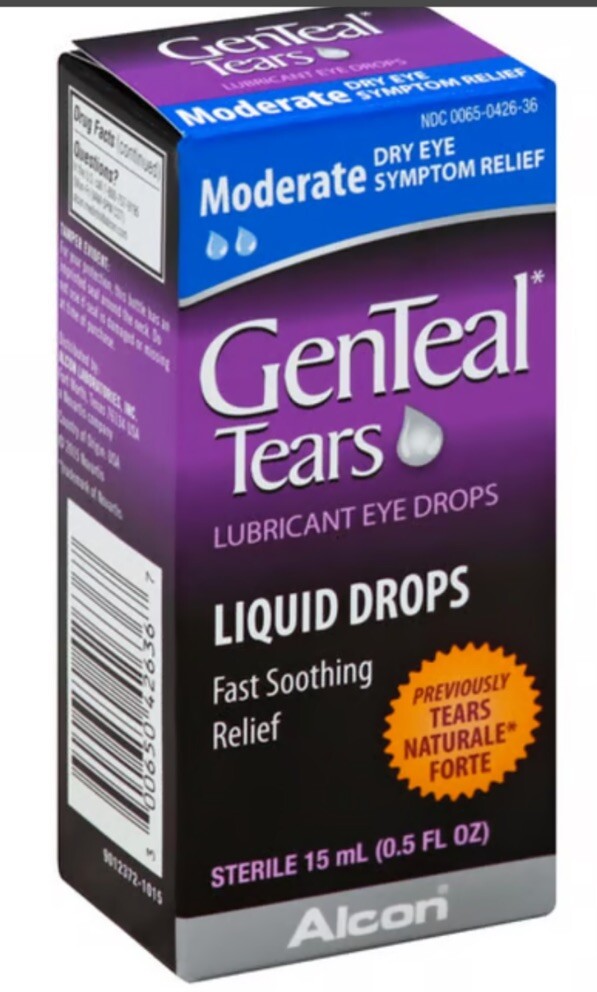 Genteal Tears Lubricant Eye Drops, Moderate Liquid Drops, 0.