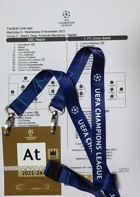 TICKET Player Pass UEFA Champions League 8.11.2023 SSC Napoli - Union Berlin
