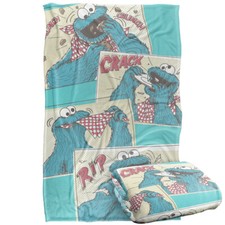 Sesame Street Cookie Monster Comic Silky Touch Super Soft Throw Blanket