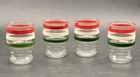 Anchor Hocking Fiesta Stripe Juice Glasses - Set of 4 Vintage Mid Century EUC