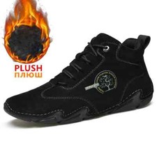 Botas al tobillo de gamuza de felpa para hombre Zapatos informales de invierno Tenis de caña alta