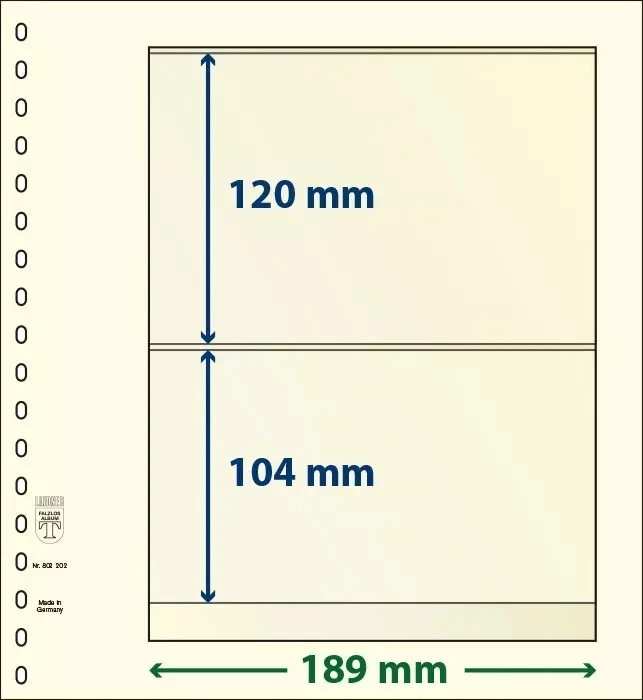Album Lindner - Pagine T-Blanko a 2 tasche -mod. 802 201-202-205-207-209-210-211 - Imagen 3 de 4
