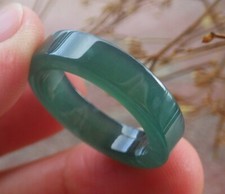 Video Certified Green 100 A JADE Jadeite Rectangle RING USA. 7.25    700576 AS