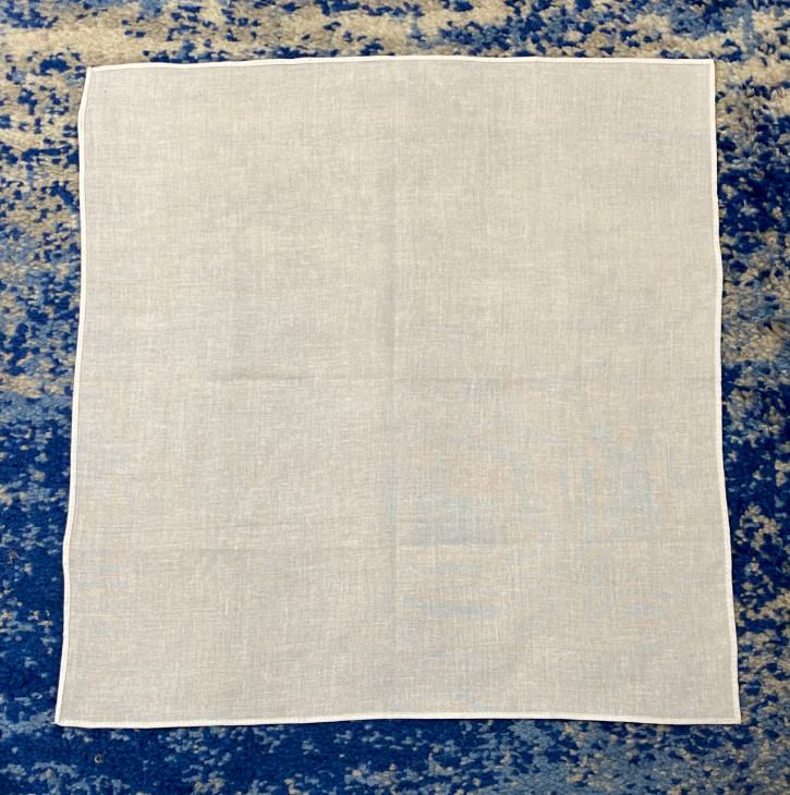 Solid White Cotton Pocket Square Handkerchief Nec… - image 3