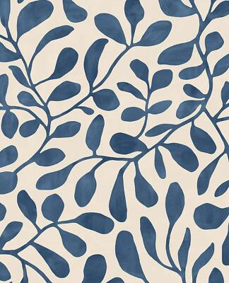 Eijffinger Tapete Twist 318035 Blätter blau creme Vlies Vliestapete 