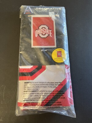 NEW Evergreen Applique Flag Ohio State BUCKEYES Double Sided, 44'' x 28'' inches