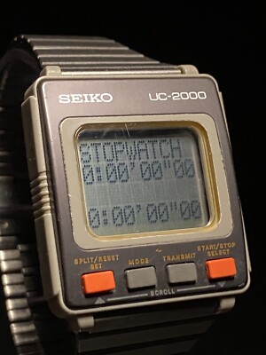 SEIKO Vintage UC-2000 UW01-0010 Digital QZ 1983 Rare watch Working