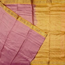 Namaste Vintage Pink Sarees 100% Pure Silk Zari Handwoven Sari 5YD Craft Fabric