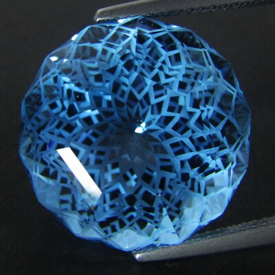 33.20Cts Unbelievable Natural Blue Topaz Round Magic Custom Cut Loose Gem