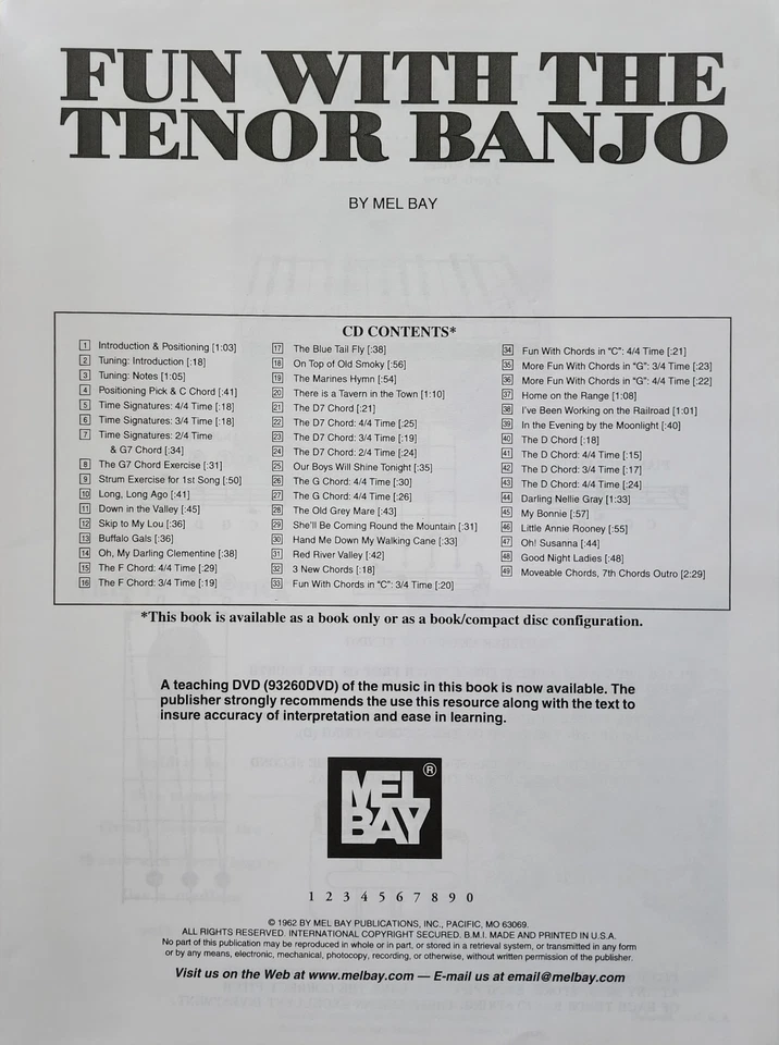 Fun With The Tenor Banjo Lesson Music Book By Mel Bay s1 - Image 2 of 4