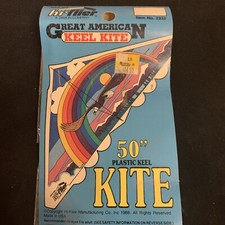 Vintage Hi Flier Keel Style Plastic "great American" Kite 50" Wingspan 1988 Usa