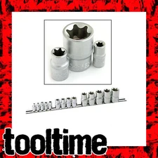 14PCE CHROME VANADIUM FEMALE TX STAR TORX STAR SOCKET SET - SOCKETS RAIL E4 E24